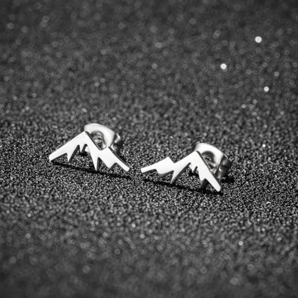 BOGO! Dainty Mountain studded earrings in Silver color- Boutique NEW
